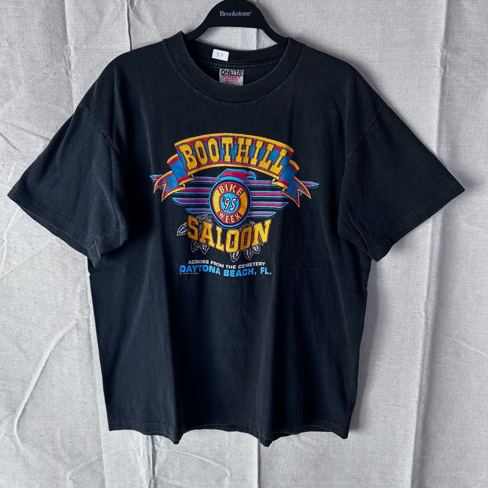 Vintage 1995 Boothill Saloon Bike Week T-Shirt Daytona Beach Oneita Power-T L